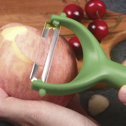 Yoosso 2 Stück Sparschäler, 14,5×7,5cm Schäler Gemüse Universalschäler Edelstahl Kartoffelschäler Spargelschäler für Gemüse Obst(Schwarz&Grün)