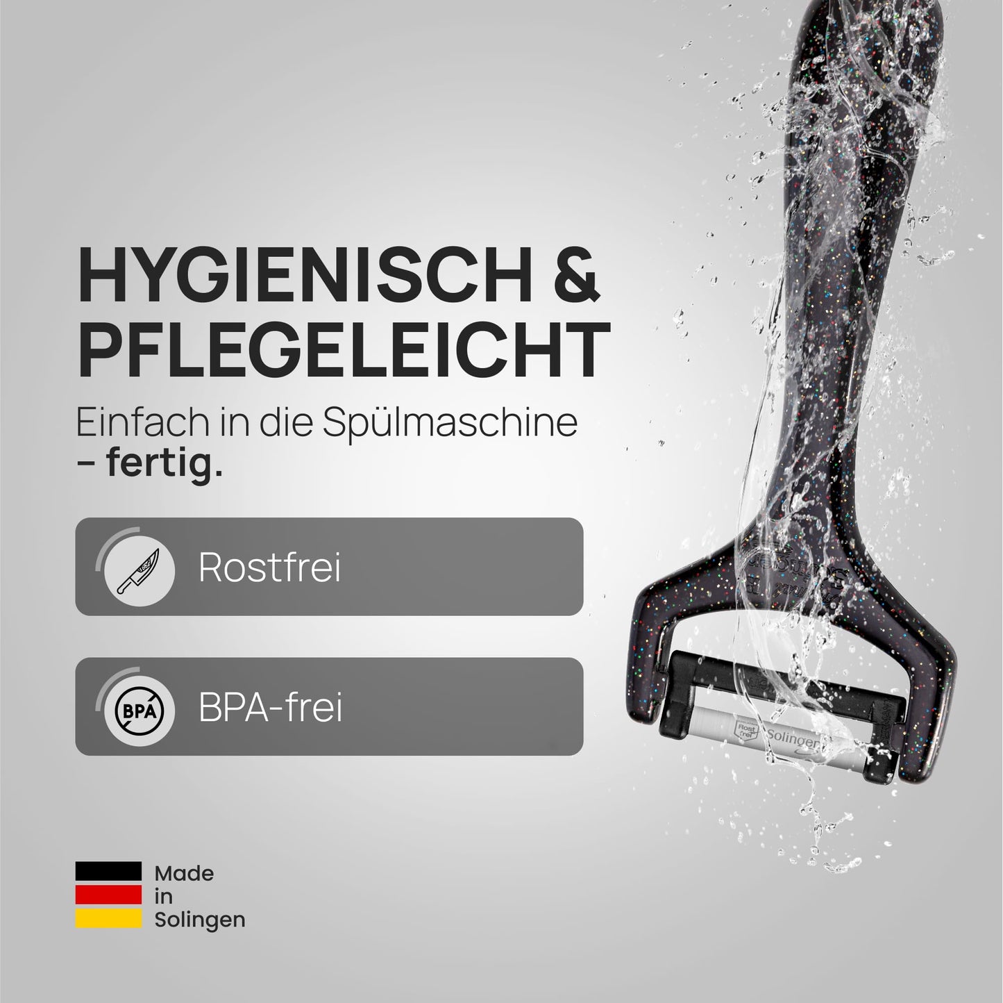 Schwertkrone® Sparschäler 2er Set [MADE IN SOLINGEN - GERMANY] - Kartoffelschäler Gemüseschäler - Spargelschäler Peeler - Schälmesser Gurkenschäler - Rechts- und Linkshand