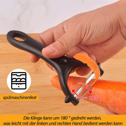 Yoosso 2 Stück Sparschäler, 14,5×7,5cm Schäler Gemüse Universalschäler Edelstahl Kartoffelschäler Spargelschäler für Gemüse Obst(Schwarz&Grün)